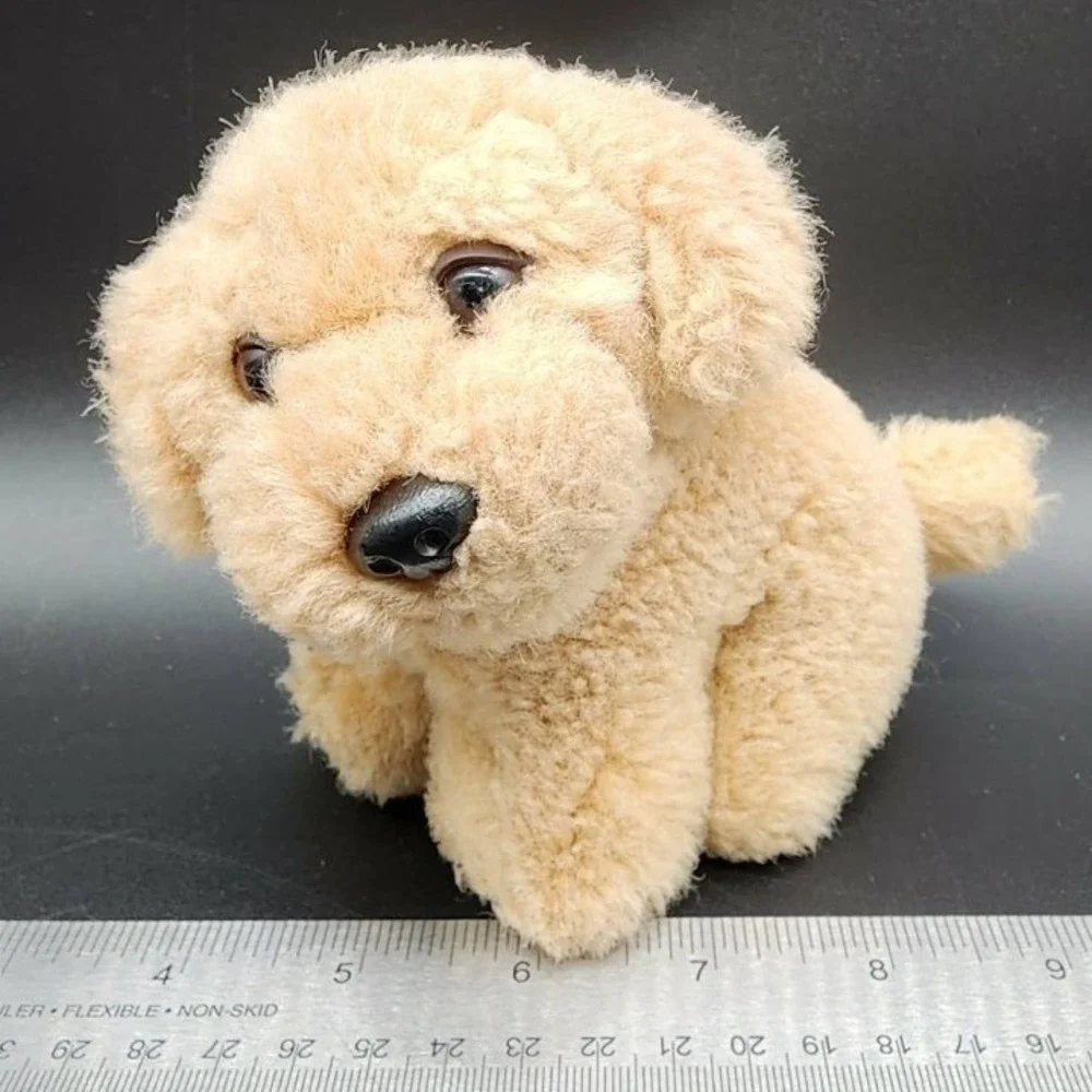 j. elsner co plush dog Tan  Lab‎ Retriever Vintage Realistic Curly Fur Toy
